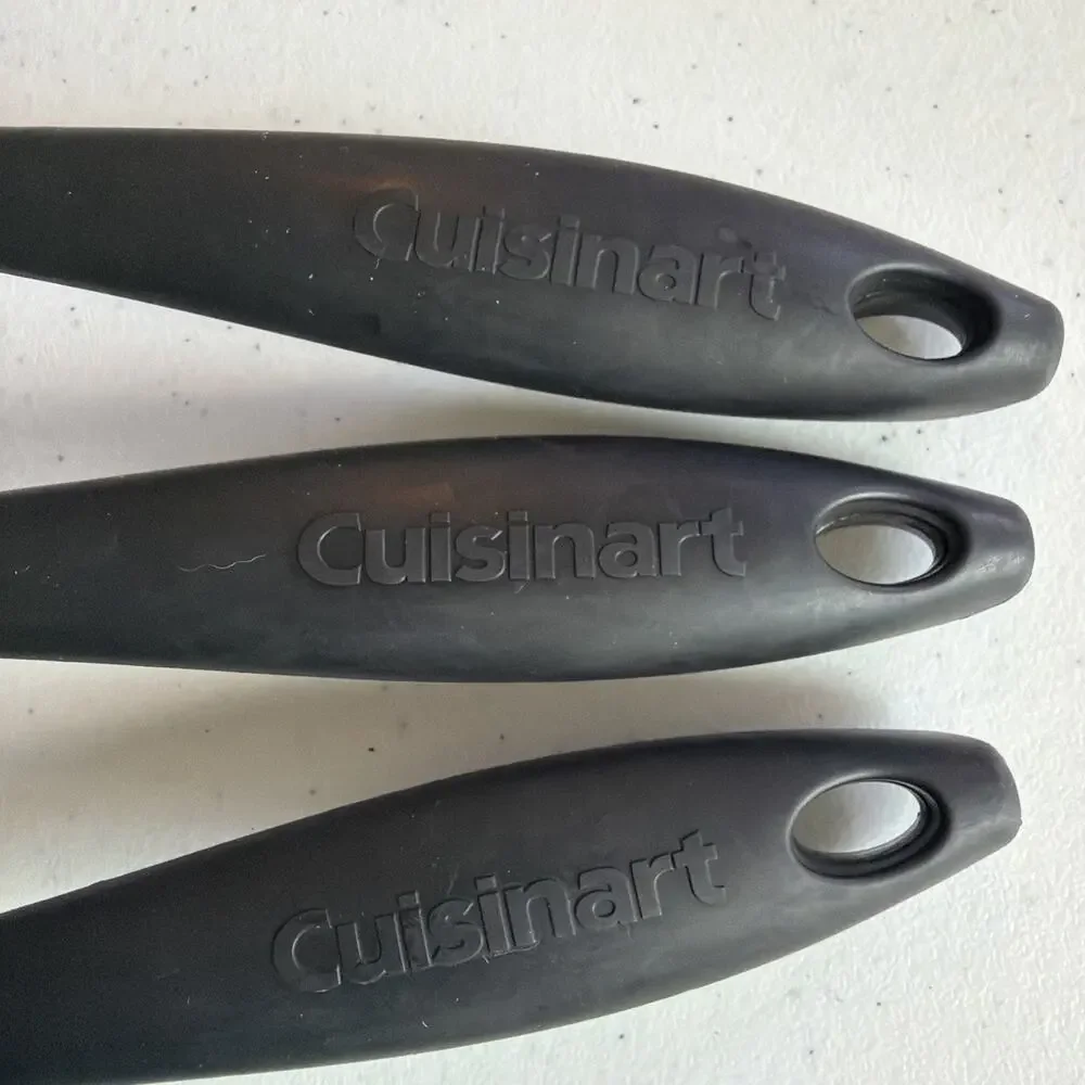 Cuisinart lot of 3 soup ladle Nylon Spoon Slotted Turner spatula pasta Black